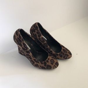 Vera Wang Lavender Cheetah Print Suede Platforms