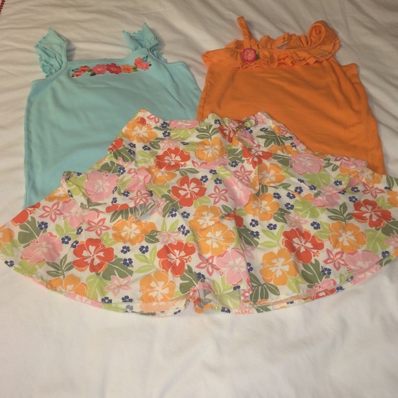 Girls Gymboree Outfit 2 Tanks 10 & 12 & Skirt 12