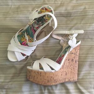 White wedge sandals