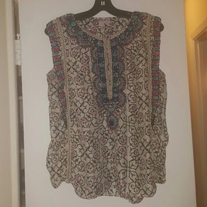 100%siilk beaded top
