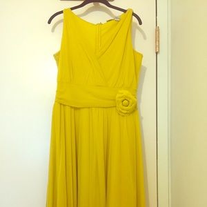 Bright yellow chiffon dress