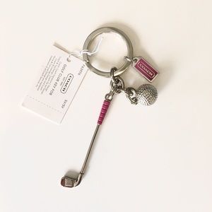 NWT COACH Pink Golf Keychain