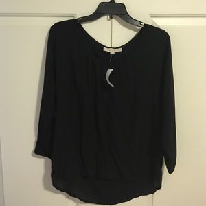 LOFT Black 3/4 length sleeves blouse