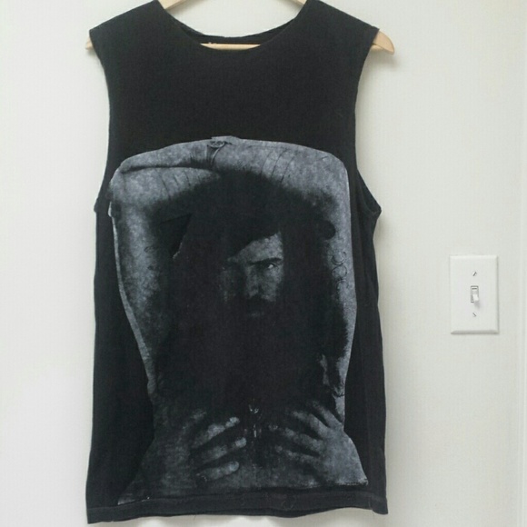 Devendra Banhart black muscle tee