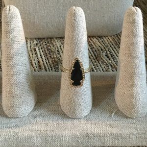 Kendra Scott Skylen Ring - Black glass - size 8