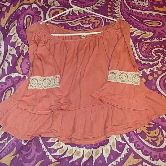 3/4 sleeve peach top