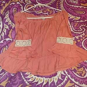 3/4 sleeve peach top