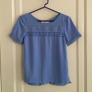 LOFT Short Sleeve Eyelet Top