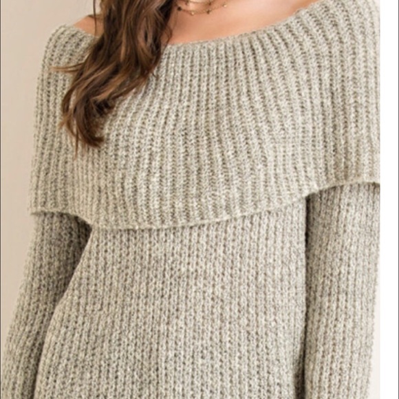 ♦️THEY HAVE ARRIVED!♦️FOLD OVER RIB KNIT SWEATER - Picture 2 of 4