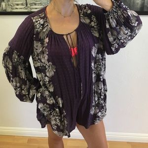 Free People romper with long bellowed sleeves