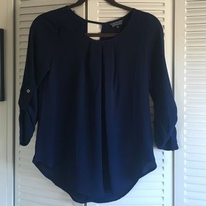 Navy paper moon stitch fix top