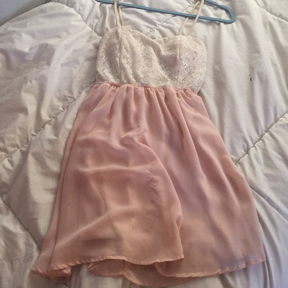 Adorable lace and baby pink dress