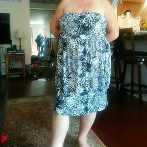 Torrid, 3X, Black and White Leopard Dress, 2 layer