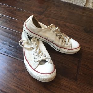 Converse White w/ Red & Blue Stripes USED Size 9