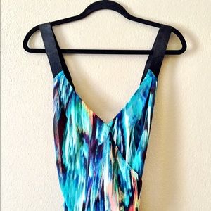 NWT bebe multicolor cross strap tank bodysuit NWT bebe multicolor cross strap tank bodysuit