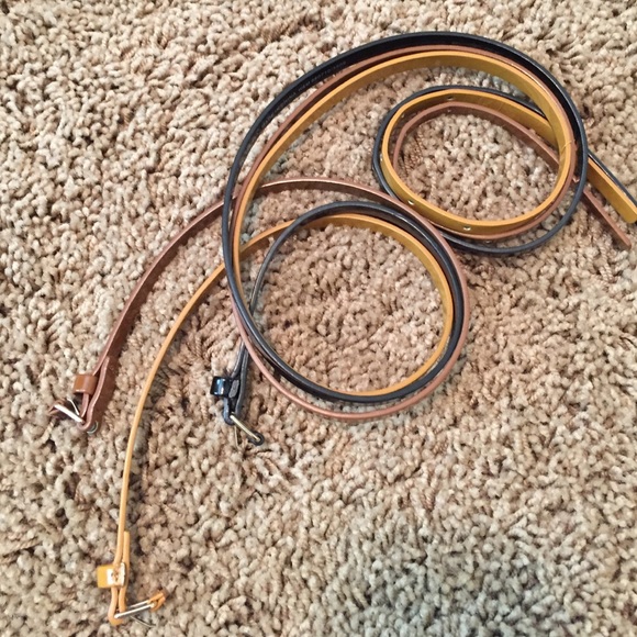 H&M XS...pack of 3 belts (black, cognac, mustard)