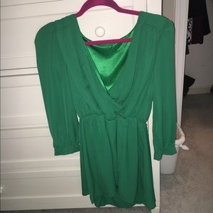 Long sleeve green dress