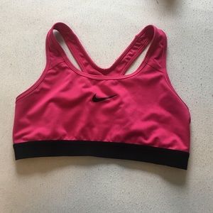 Pink nike sports bra