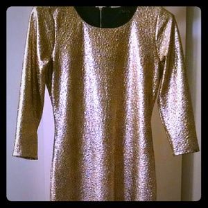 3/4 Sleeve Gold Bandage Dress