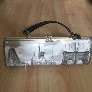 NY, NY hard top handle, w/ shoulder strap handbag
