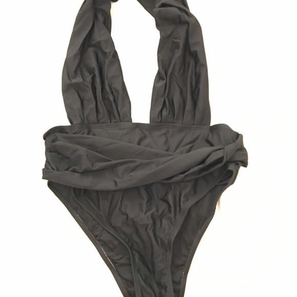 Black high waist monokini