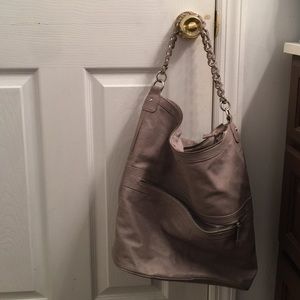 Nice suede gray shoulder purse