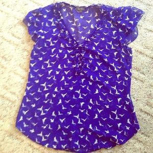 Flutter sleeve bird chiffon top