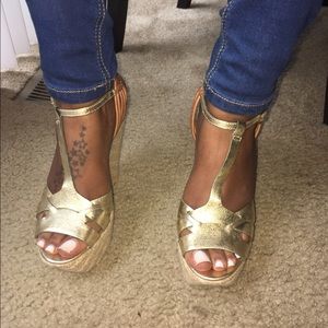 Steve by Steve Madden Gold Wedge