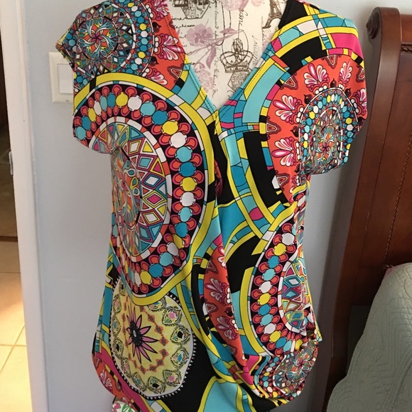 Colorful top by Sunny Leigh