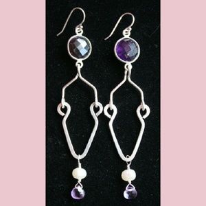 Amethyst and Sterling Silver Earrings