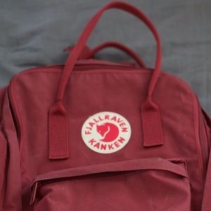Red 15" Fjallraven classic backpack