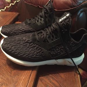 Adidas Tubular Black Leopard Running Shoes