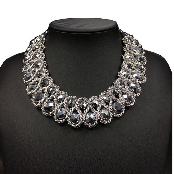 Chunky Choker Crystal Statement Necklace - Picture 2 of 7