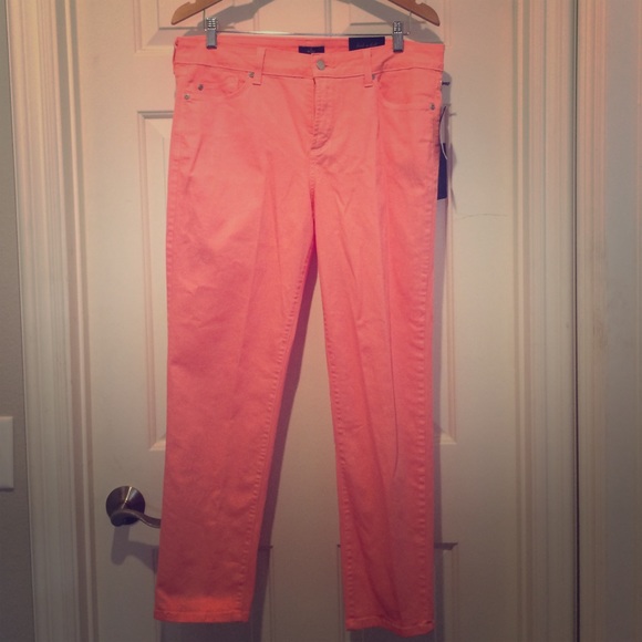 NYDJ NWT size 12 neon coral ankle pant