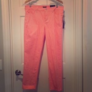 NYDJ NWT size 12 neon coral ankle pant