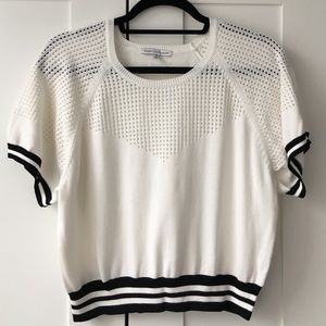 Rebecca Minkoff Crop Mesh Jersey Sweater