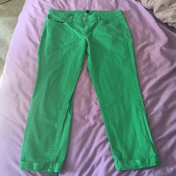 Gap green skinny crop jeans