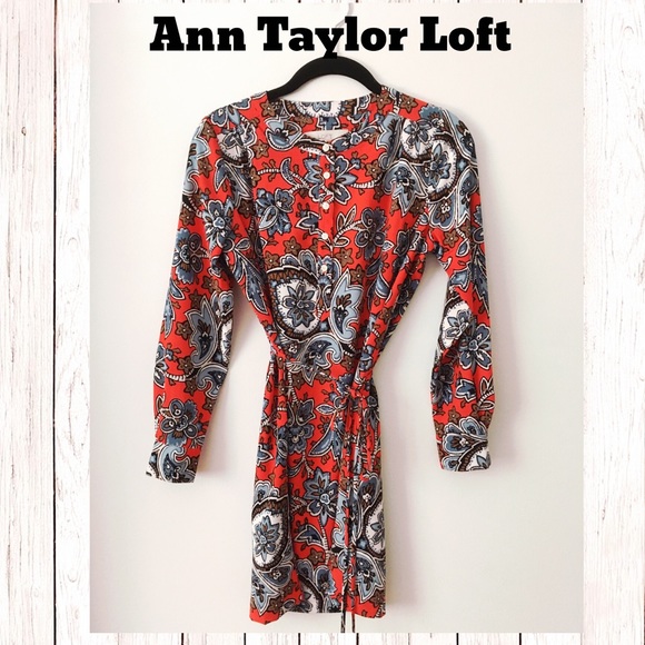LOFT Dresses & Skirts - Loft petites orange belted shift dress