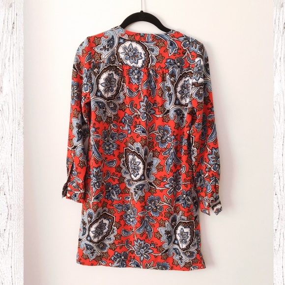 Loft petites orange belted shift dress - Picture 3 of 4