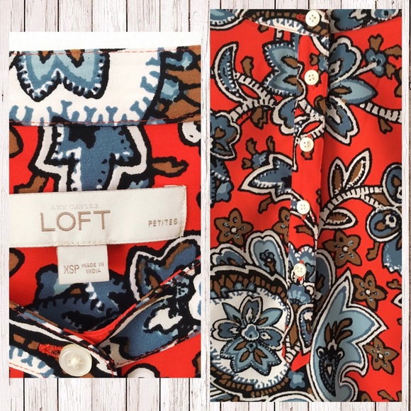 Loft petites orange belted shift dress - Picture 4 of 4