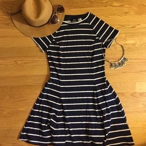 NWT Urban Outfitters navy and white stripe dress