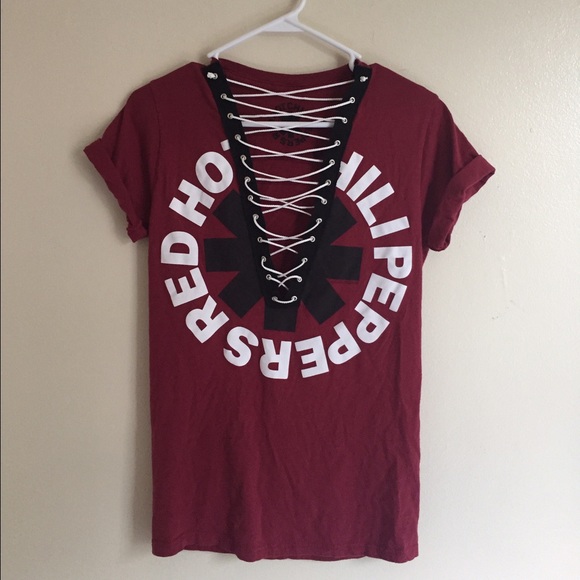 ✖️SOLD✖️Red Hot Chili Peppers Lace Up Tee - Picture 2 of 3
