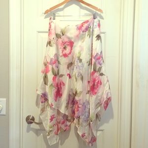 Ralph Lauren 100% silk floral skirt size 12