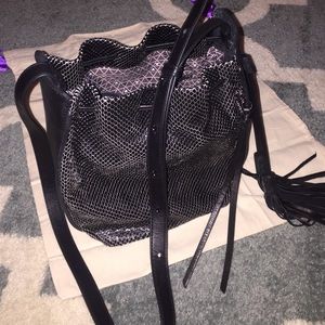 Botkier black Python bucket bag