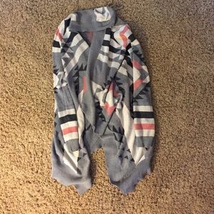 Aztec print long cardigan