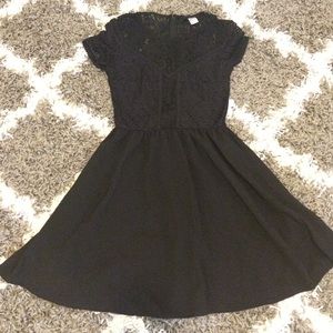 Black lace sleeved dress