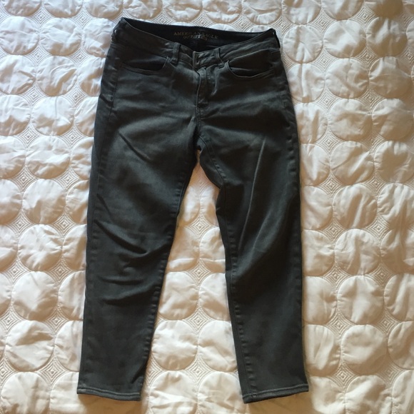 AEO grey cropped jeggings