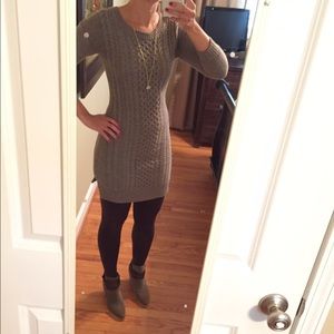 Cable knit sweater dress