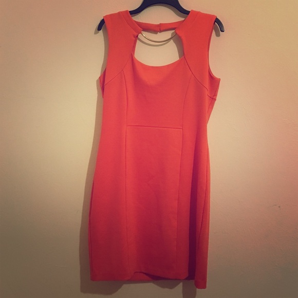 Orange cocktail dress