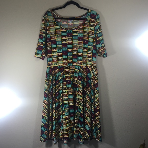Coveted Cassette Tape LuLaRoe Nicole dress